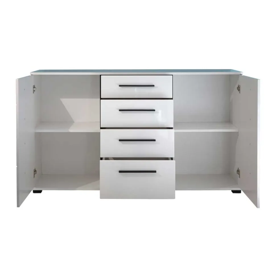 Sideboard Jetongos in Weiß Hochglanz