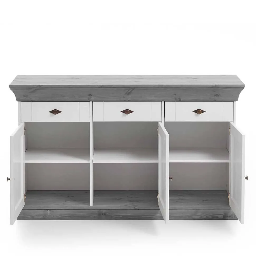Sideboard Mirandesca in Weiß Grau