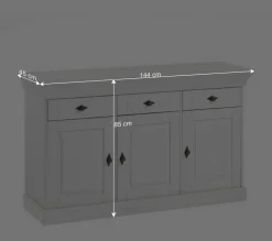 Sideboard Mirandesca in Weiß Grau