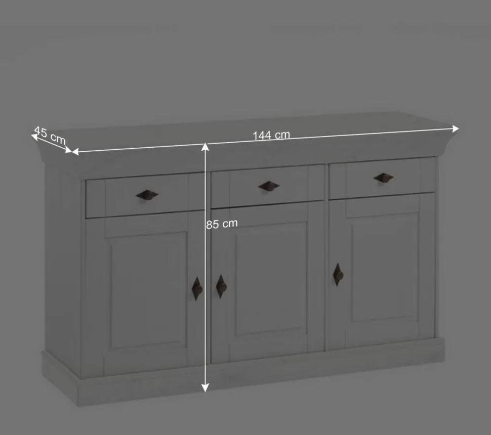 Sideboard Mirandesca in Weiß Grau
