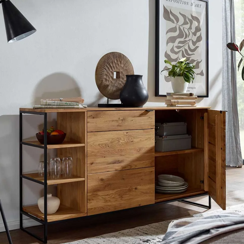 Sideboard mit 2 Türen & Regal 150x85x40 cm - Varzado