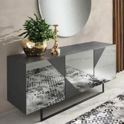 Sideboard mit rauchgrauem Spiegelglas - Razepta