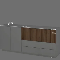 Sideboard mit Sockel in Weiß - Miloris