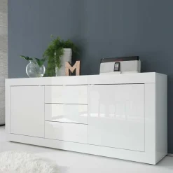 Sideboard Sogno in Hochglanz Weiß