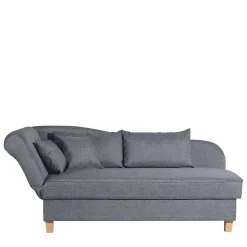 3-Sitzer Recamiere in Jeansblau mit Buche - Foresta
