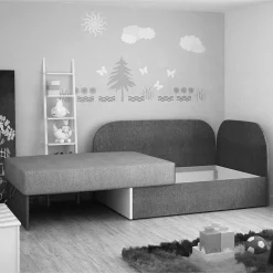 1-Sitzer Schlafsofa in Anthrazit und Hellgrau - Bali