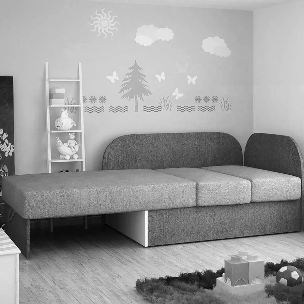 1-Sitzer Schlafsofa in Anthrazit und Hellgrau - Bali