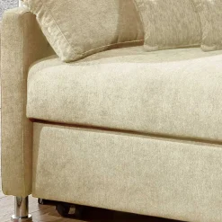 2-Sitzer Wohnzimmercouch in Creme - ausklappbar - Elsaro