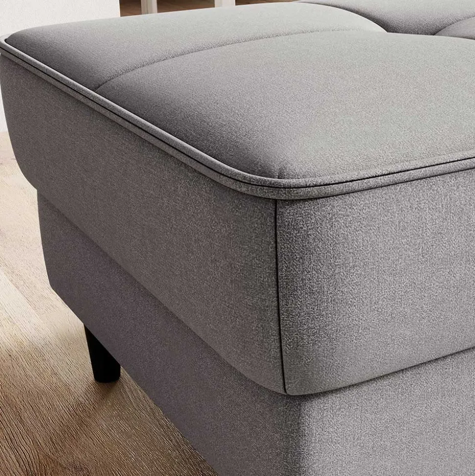 Sitzhocker mit Truhe in Hellgrau - Obbo