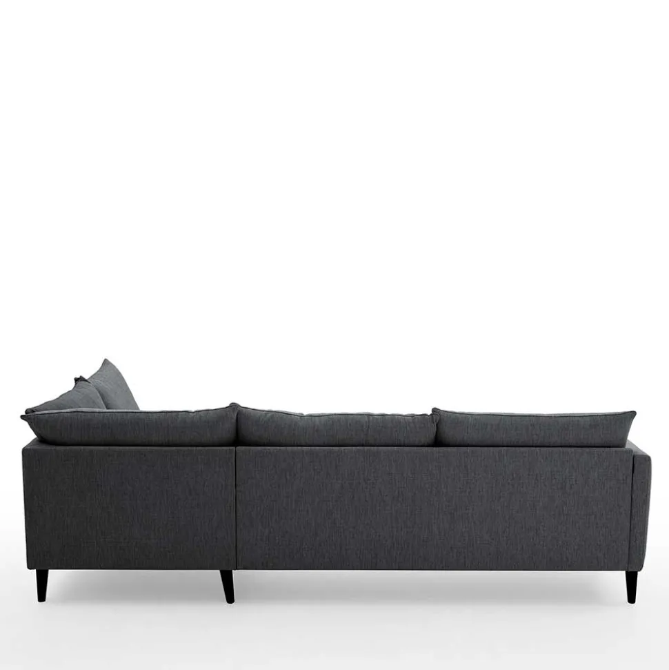 Skandi Ecksofa in Anthrazit mit Schwarz - Soltropa