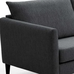 Skandi Ecksofa in Anthrazit mit Schwarz - Soltropa