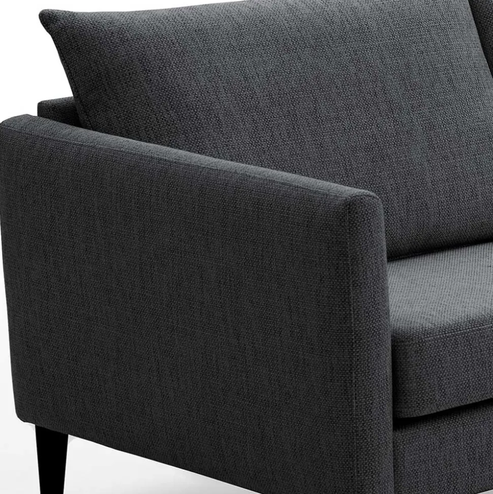 Skandi Ecksofa in Anthrazit mit Schwarz - Soltropa