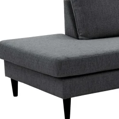 Skandi Ecksofa in Anthrazit mit Schwarz - Soltropa
