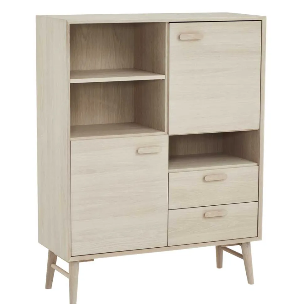 Skandi Highboard in Eiche Weiß - Lametla