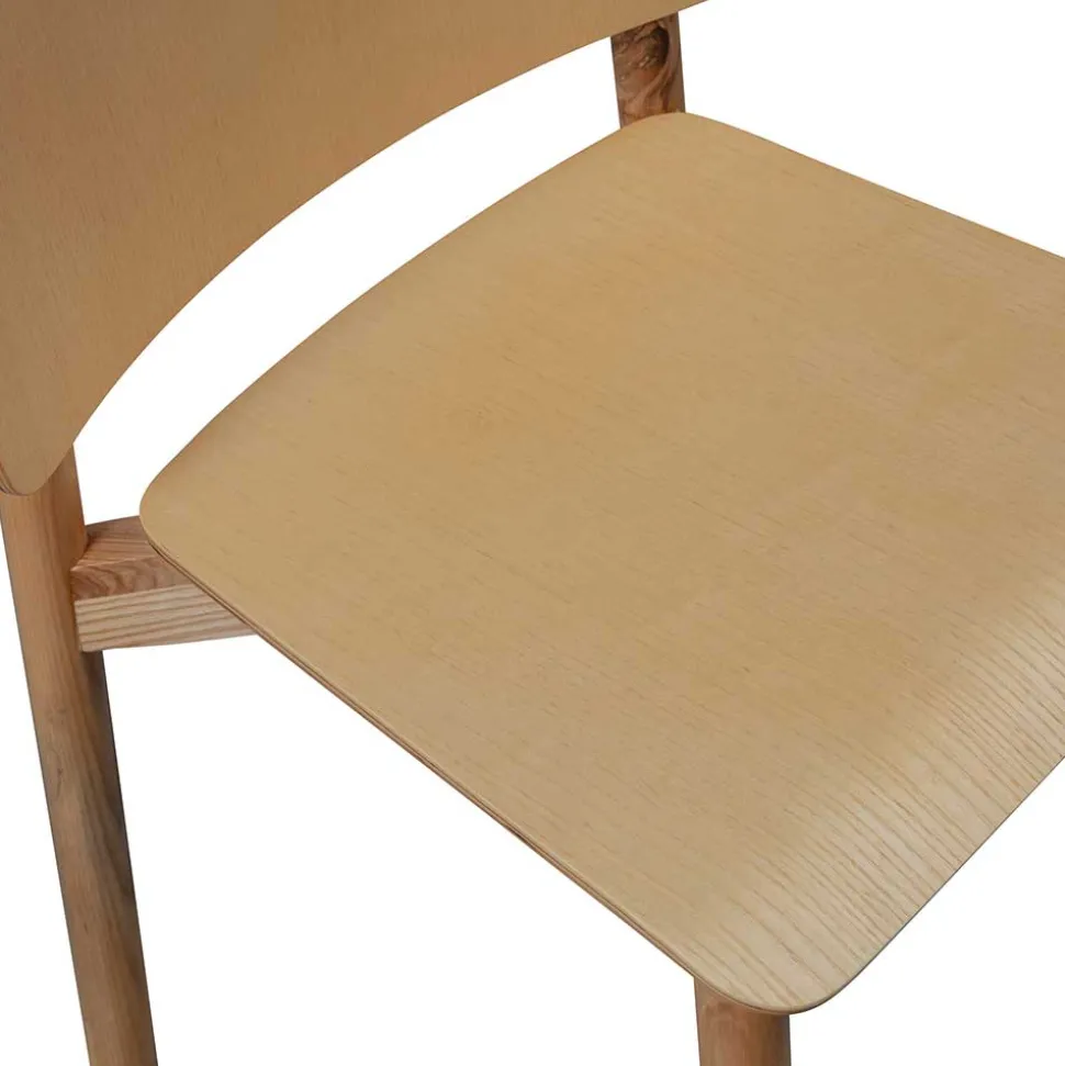 Skandi Holzstühle in Natur lackiert - Furcia (2er Set)