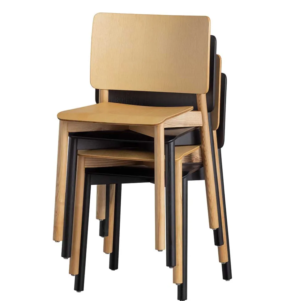 Skandi Holzstühle in Natur lackiert - Furcia (2er Set)