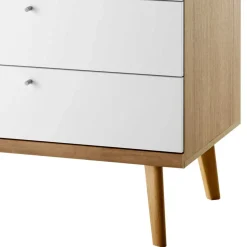 Skandi Kleiderschrank in Weiß & Eiche - Cablos