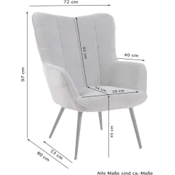 Skandi Polstersessel in Beige - Trees
