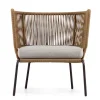 Skandi Sessel aus Geflecht Kordel in Beige - Suvacol (2er Set)