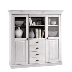 Skandinavisches Highboard Satumare in Weiß