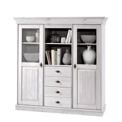 Skandinavisches Highboard Satumare in Weiß
