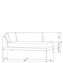 Sofa aus Modulen in Taupe Stoff - Birte
