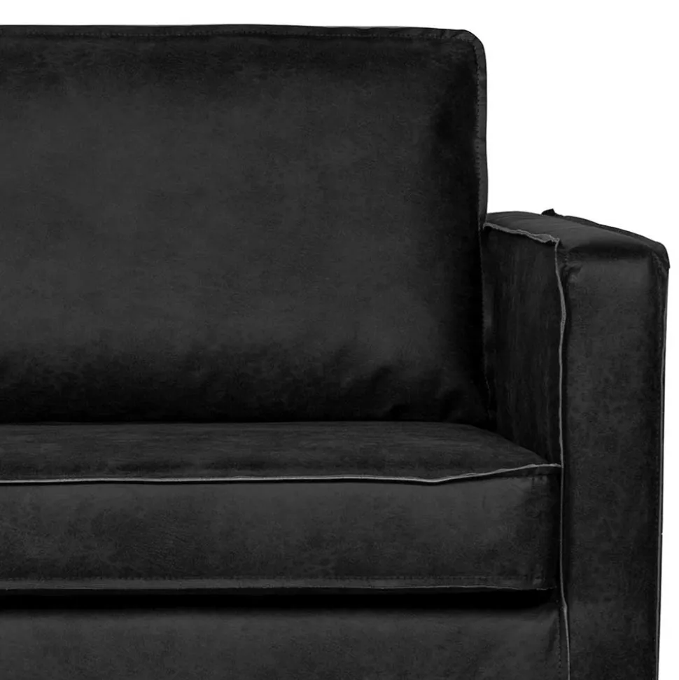 Sofaliege aus Recyclingleder Schwarz - Avonita