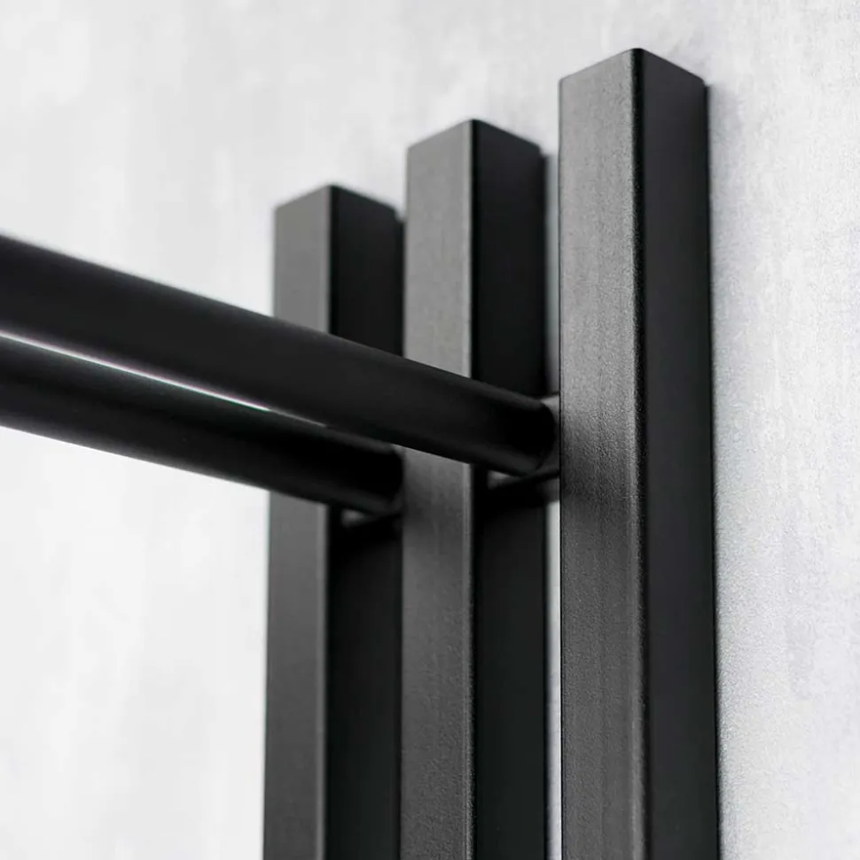 Stahl T-Design Wandgarderobe in Schwarz - Brittania
