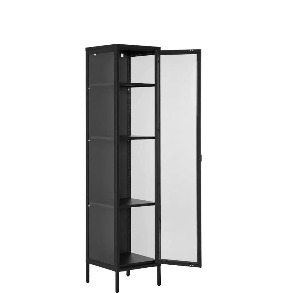 Stahl-Vitrine in Schwarz - Rodicca