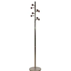 Standgarderobe in Nickelfarben & Natur - Rambano