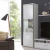 Standvitrine Tacroma in Hochglanz Weiß