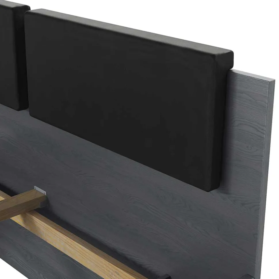 Stauraum Doppelbett in Eiche Grau - Carika