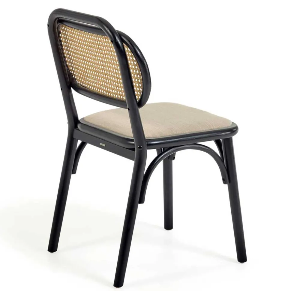 Stühle aus Ulme & Rattan & Stoff - Boxtan (2er Set)