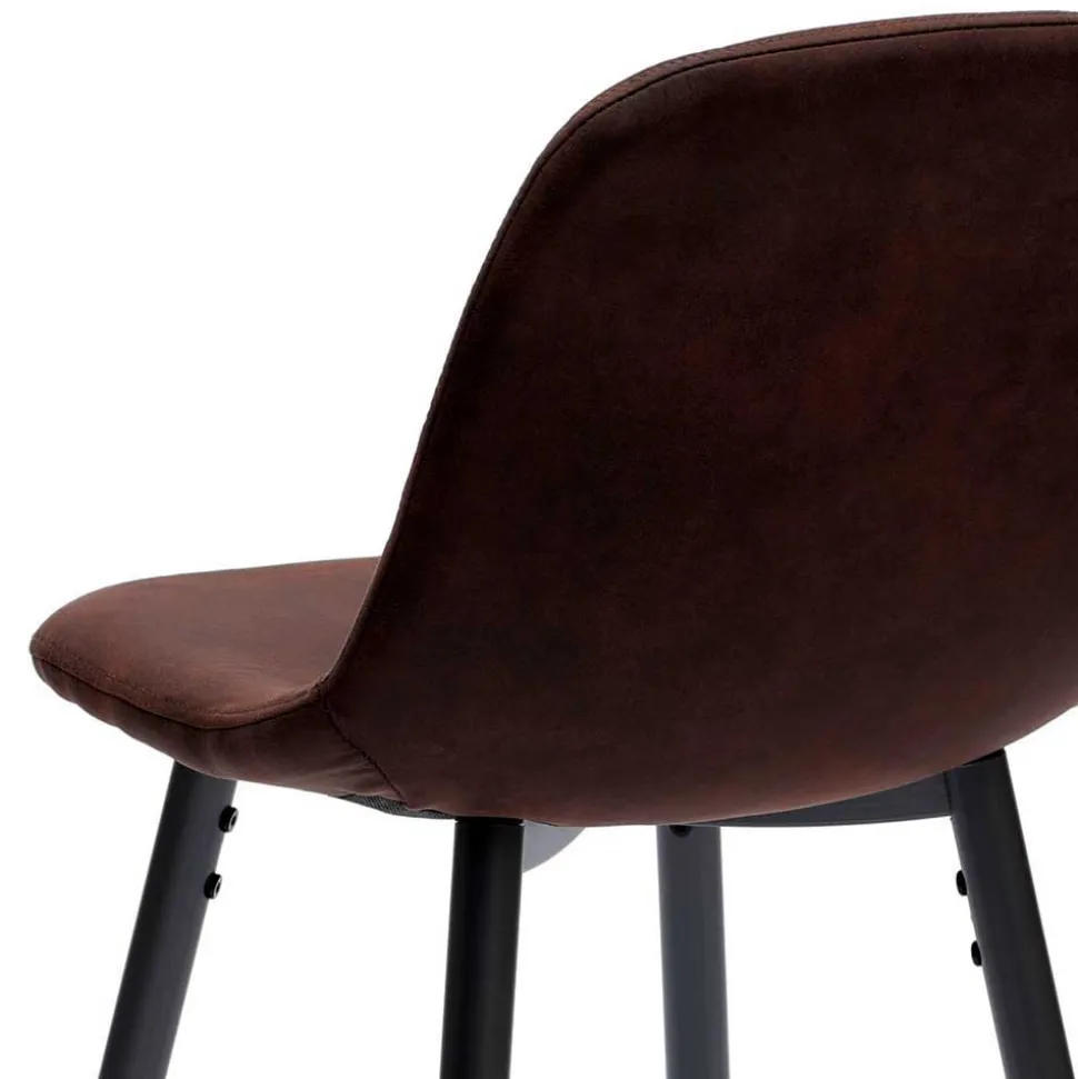 Stilvoller Barhocker mit Schalensitz Creditana Kunstleder Vintage Braun (2er Set)