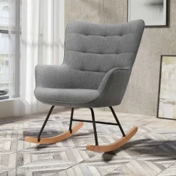 Stoff Schaukelstuhl im Skandi Design - Monique