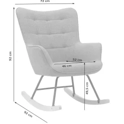 Stoff Schaukelstuhl im Skandi Design - Monique