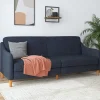 Stoff Schlafcouch in Dunkelblau - Alborg