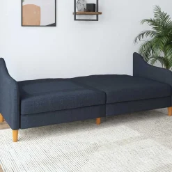 Stoff Schlafcouch in Dunkelblau - Alborg
