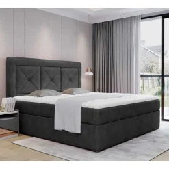 Stoffbett in Dunkelgrau Vintage Optik - Culvanella