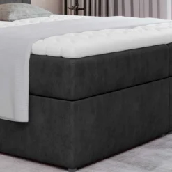 Stoffbett in Dunkelgrau Vintage Optik - Culvanella