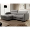 Stoff-Ecksofa in Hellgrau mit Bettfunktion - Alister