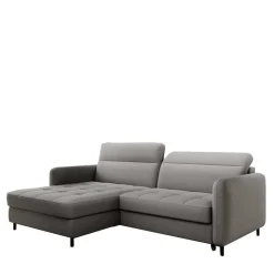 Stoff-Ecksofa in Hellgrau mit Bettfunktion - Alister