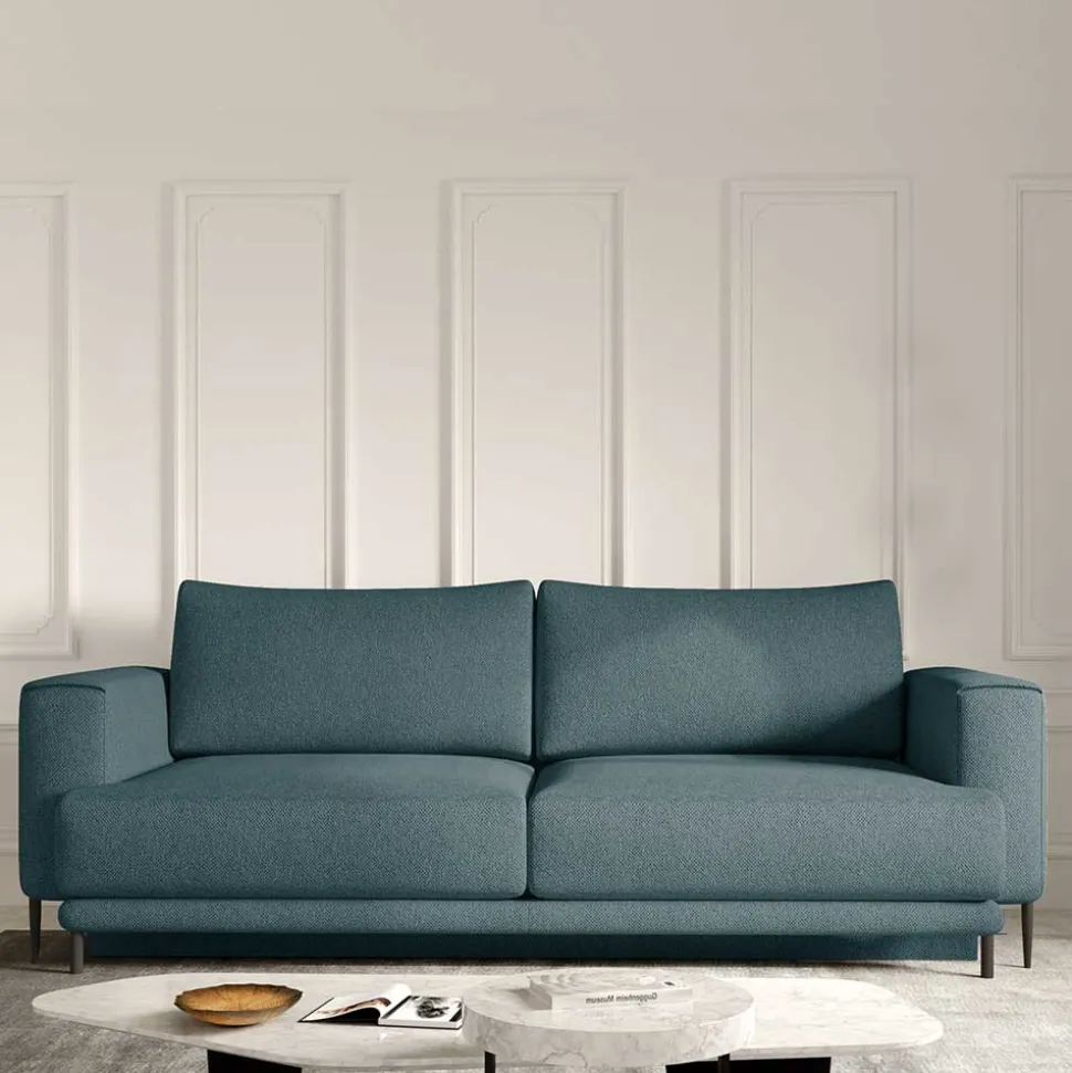 Stoff-Klappcouch in Petrol Blau - Iloventa