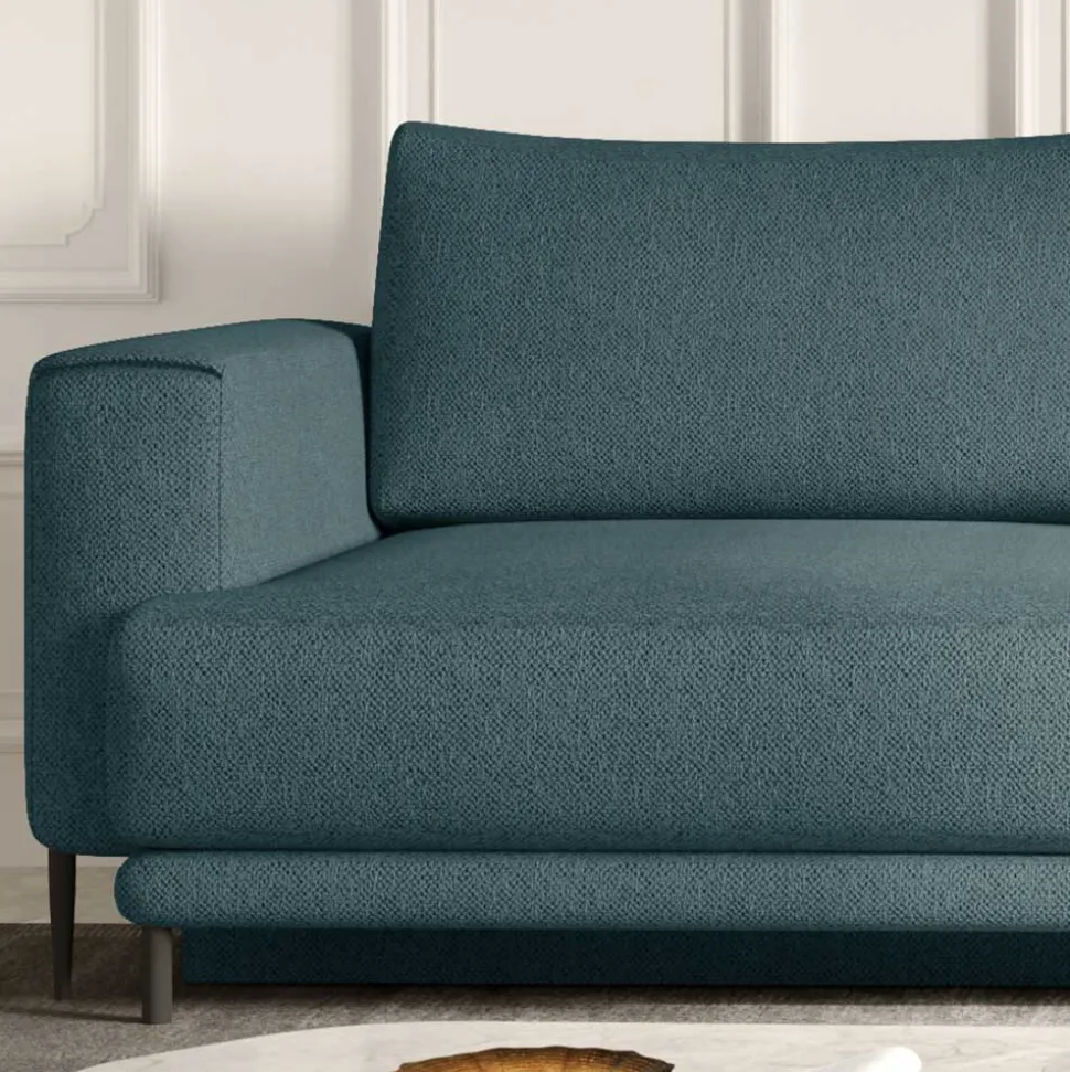 Stoff-Klappcouch in Petrol Blau - Iloventa