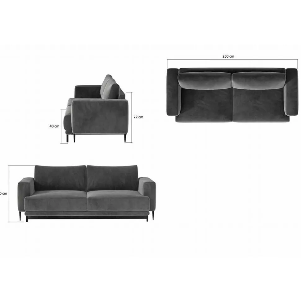 Stoff-Klappcouch in Petrol Blau - Iloventa