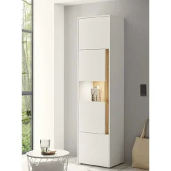 Stylische Wohnwand in Weiß & Wildeiche - Nonessia (vierteilig)