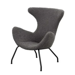 Stylischer Sessel mit grauem Plüsch bezogen - Simple