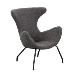 Stylischer Sessel mit grauem Plüsch bezogen - Simple