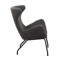 Stylischer Sessel mit grauem Plüsch bezogen - Simple