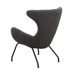 Stylischer Sessel mit grauem Plüsch bezogen - Simple